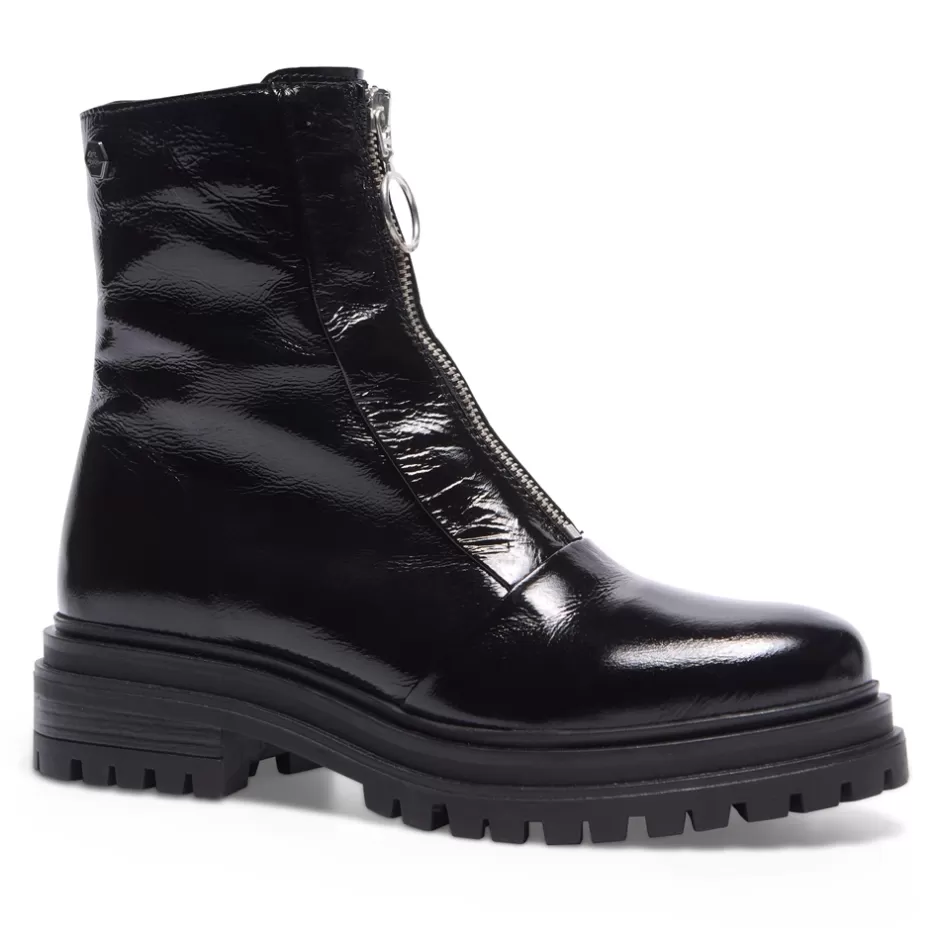Ankle Boots | Carl Scarpa Savita Black Patent Leather Zip-Up Ankle Boots