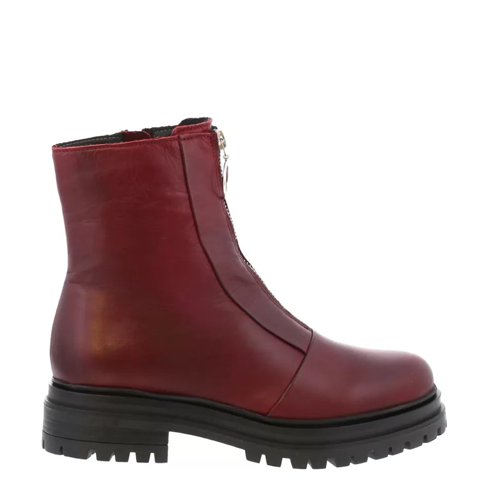 Ankle Boots | Carl Scarpa Savita Burgundy Zip-Up Leather Ankle Boots
