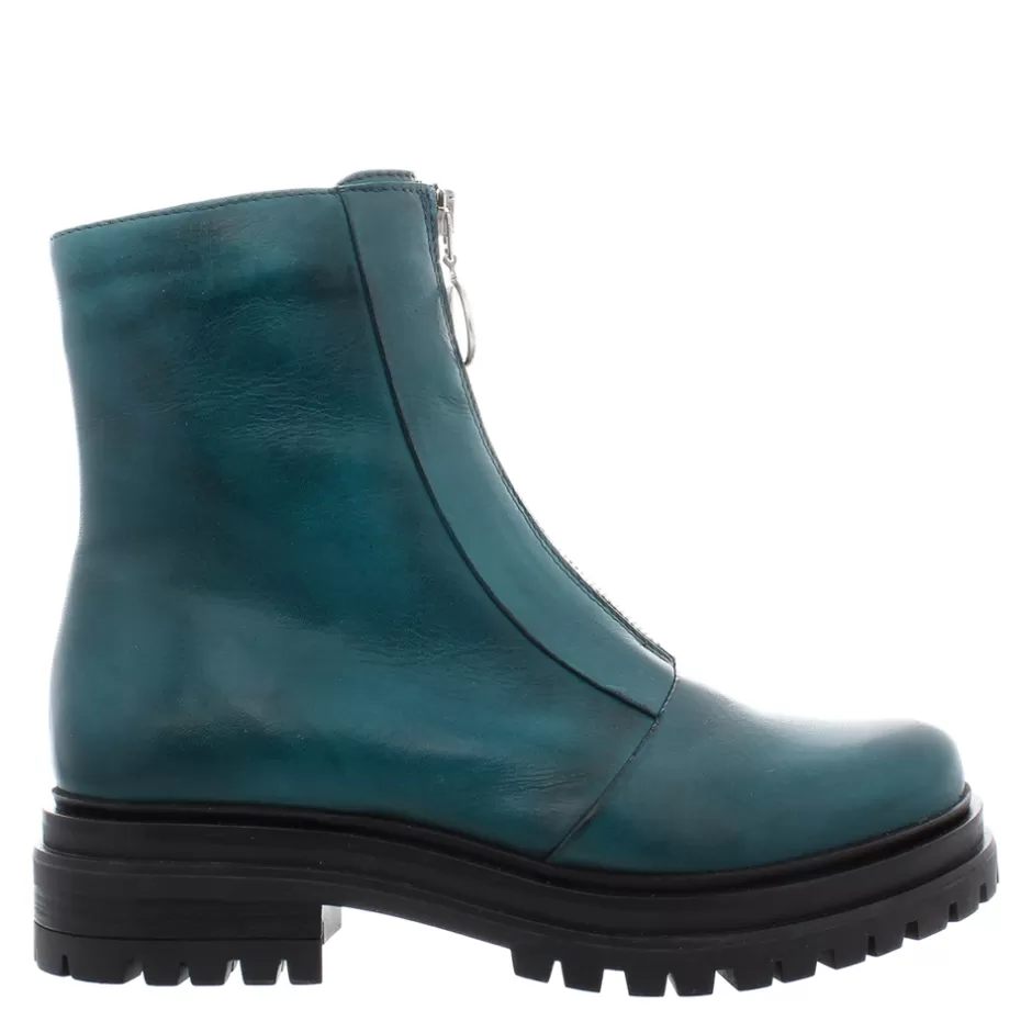 Ankle Boots | Carl Scarpa Savita Teal Leather Zip-Up Ankle Boots