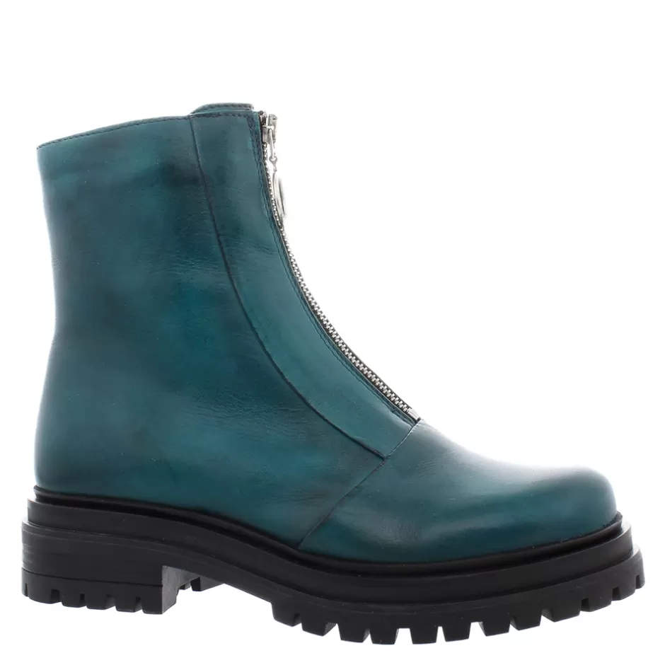 Ankle Boots | Carl Scarpa Savita Teal Leather Zip-Up Ankle Boots