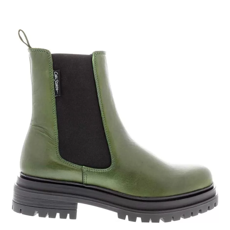 Ankle Boots | Carl Scarpa Selessia Green Leather Chelsea Boots