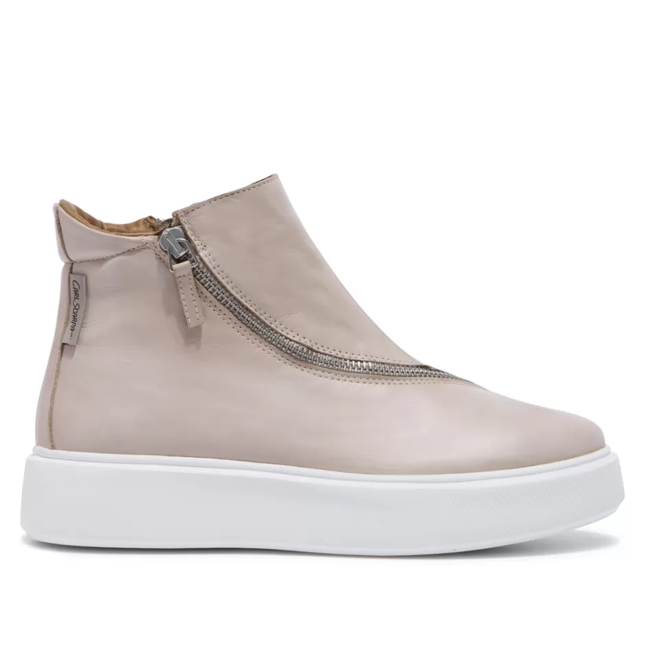 Leather Trainers | Trainers | Carl Scarpa Serpa Beige Leather Trainers
