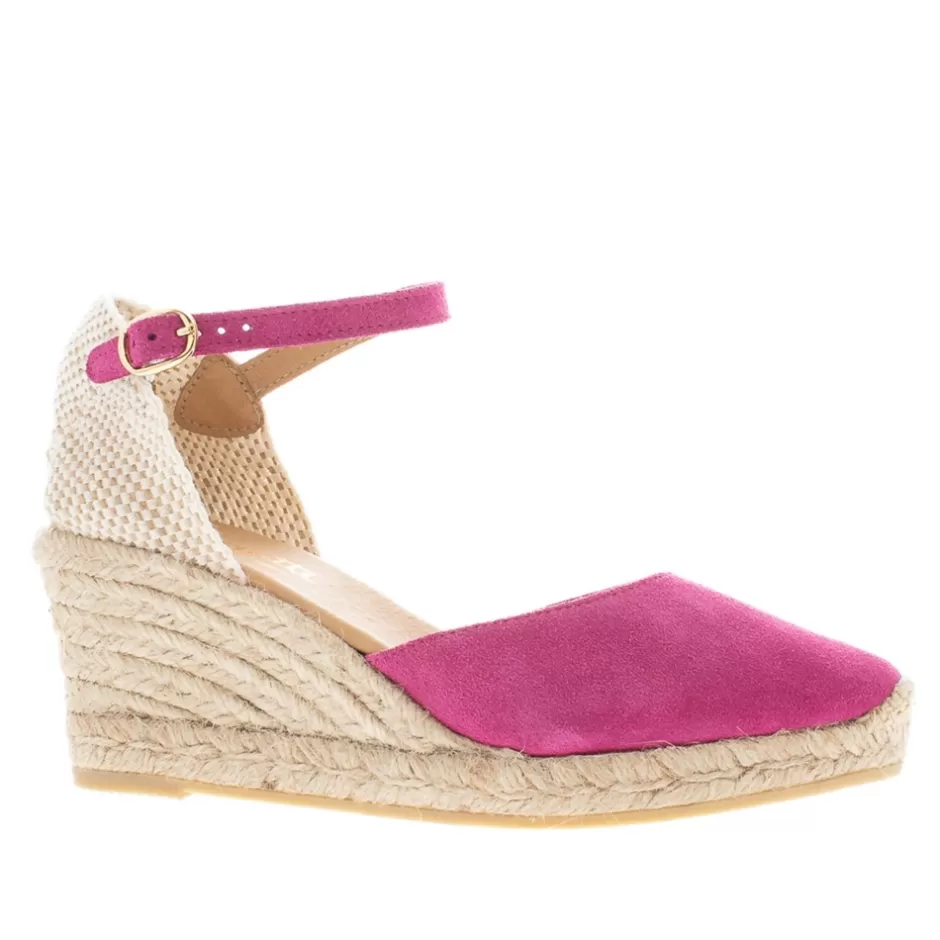 Sandals | Carl Scarpa Sicily Fuchsia Suede Espadrille Wedge Sandals