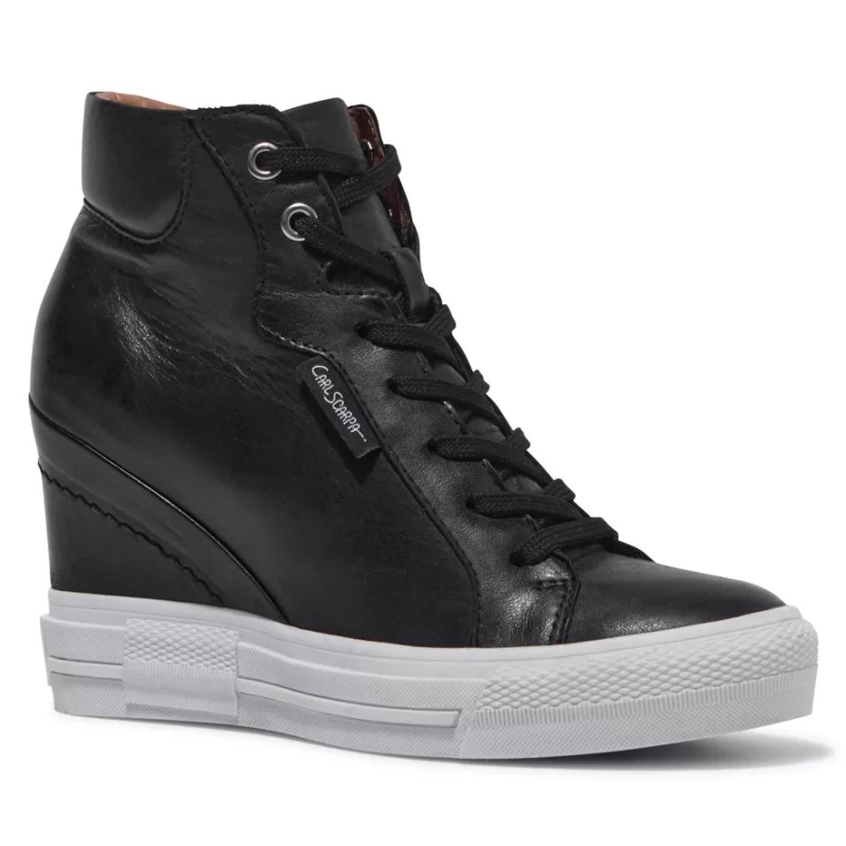 Leather Trainers | Trainers | Carl Scarpa Tabita Black Leather Trainers