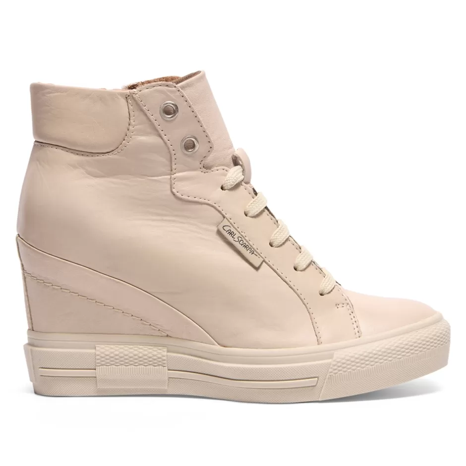 Leather Trainers | Trainers | Carl Scarpa Tabita Off White Leather Platform Trainers