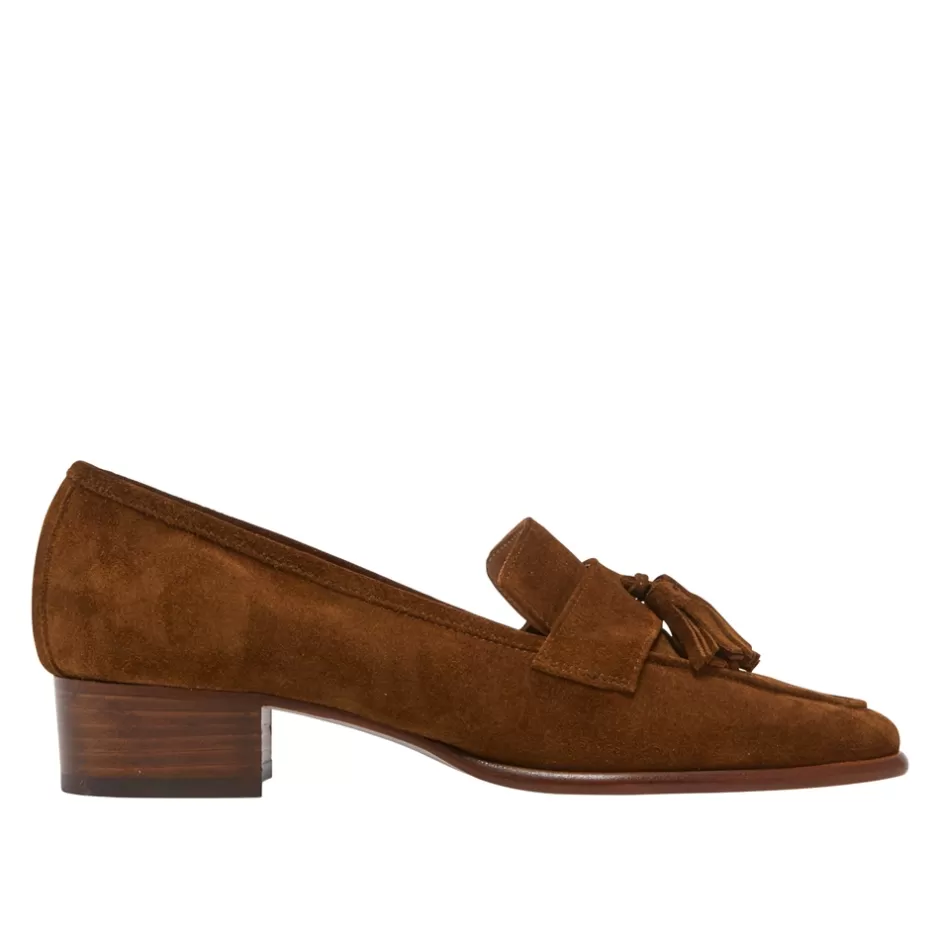 Leather Loafers | Loafers | Carl Scarpa Tristini Tan Suede Low Block Heel Loafers