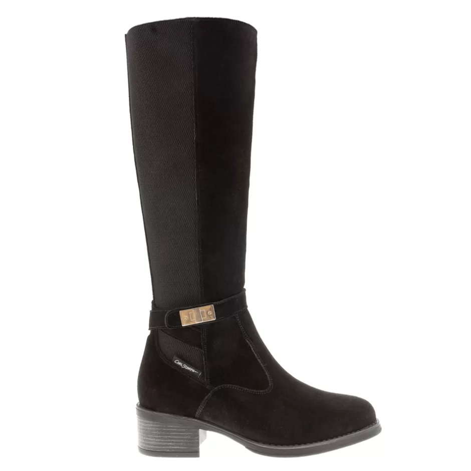 Knee High Boots | Carl Scarpa Tucci Black Suede Chunky Knee High Boots