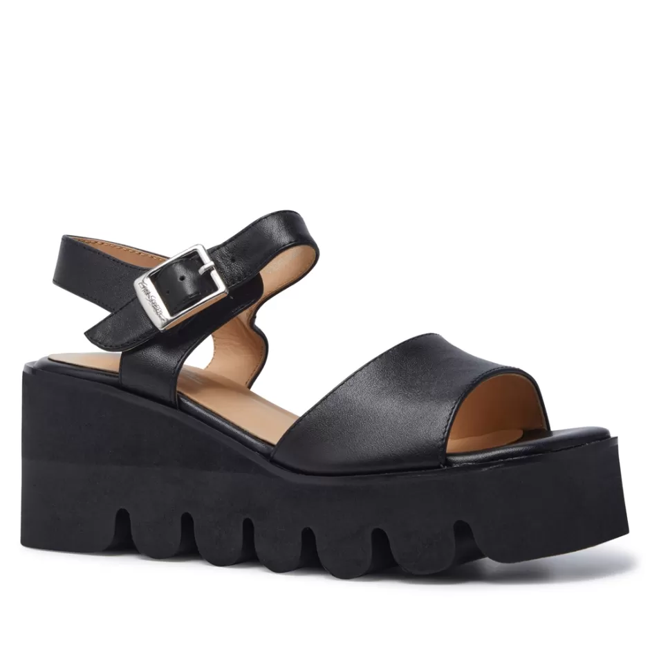 Sandals | Carl Scarpa Veronne Black Leather Wavesole Sandals