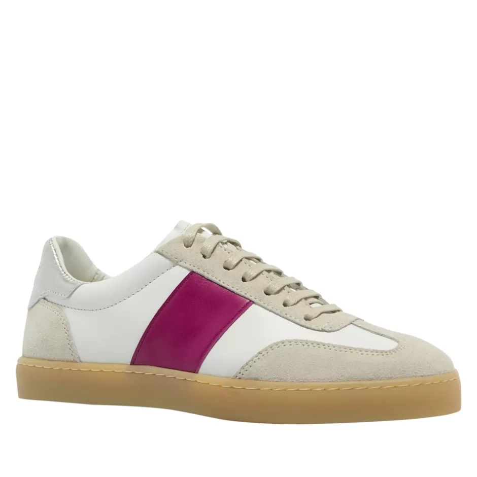 Leather Trainers | Trainers | Carl Scarpa Zest White-Fuchsia Leather Trainers