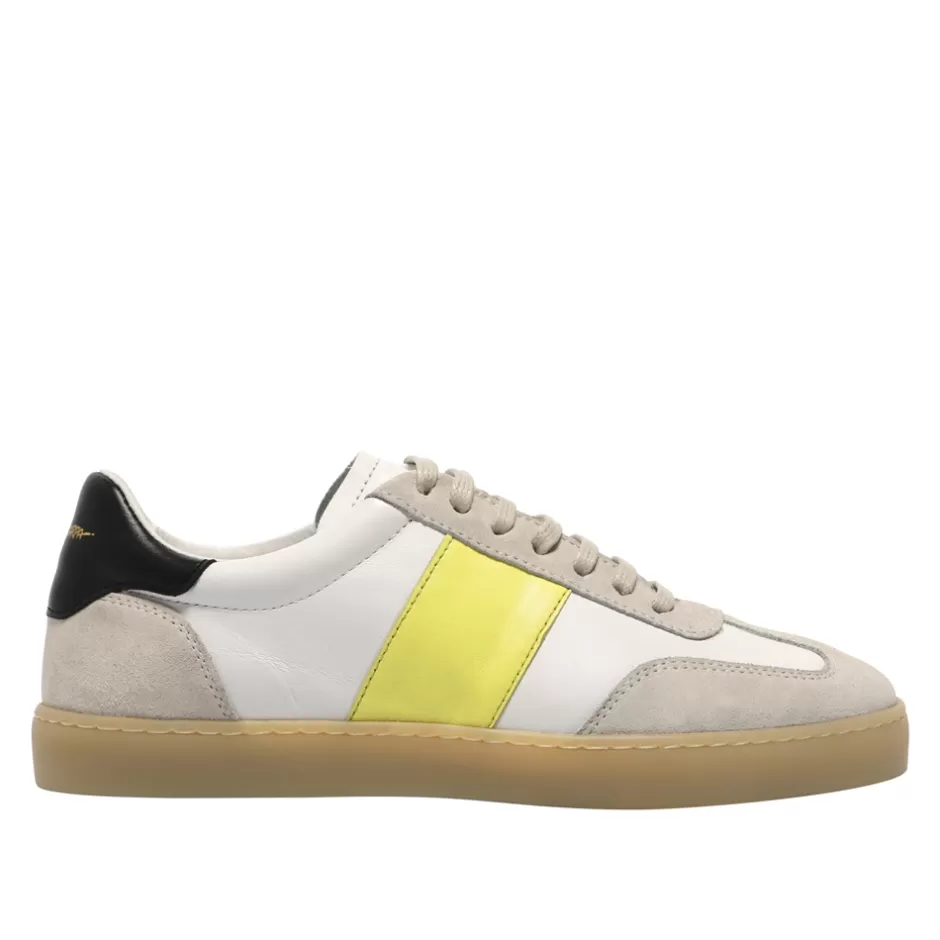 Leather Trainers | Trainers | Carl Scarpa Zest White-Neon Leather Trainers