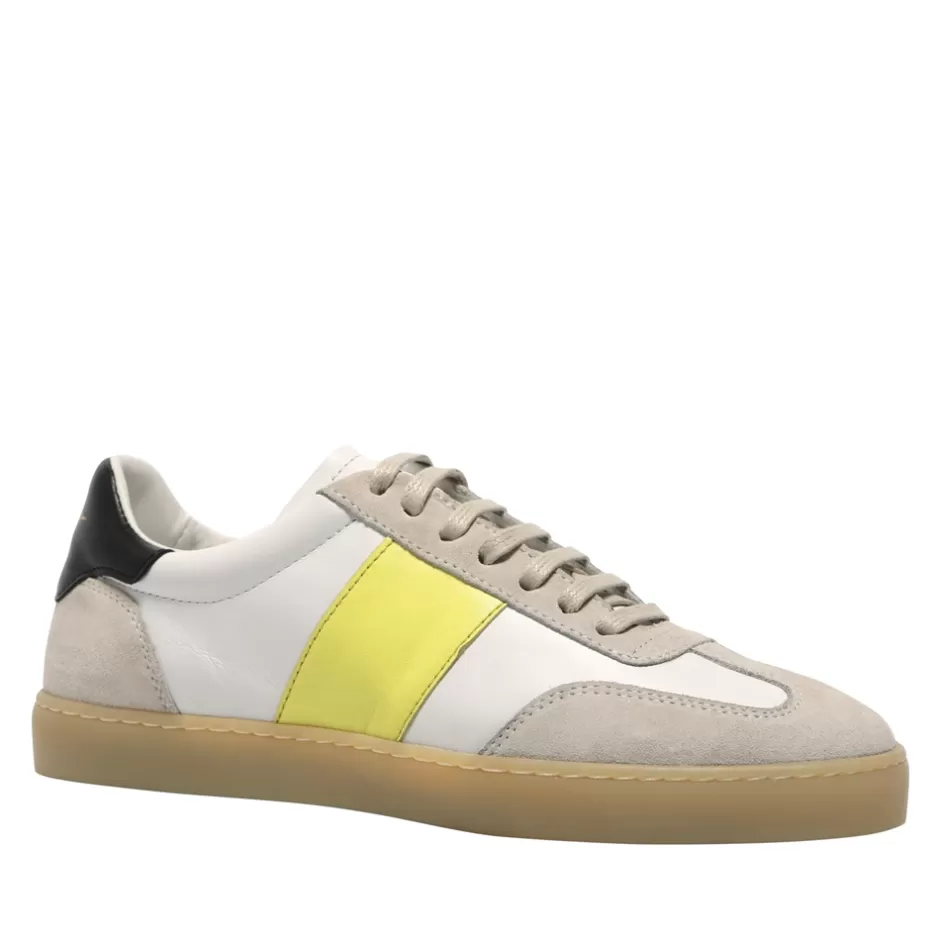 Leather Trainers | Trainers | Carl Scarpa Zest White-Neon Leather Trainers